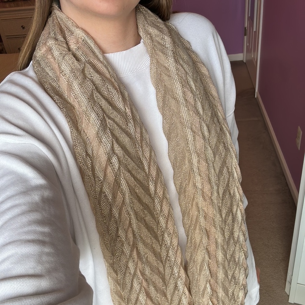 Gold Infinity Scarf - Picture 2 of 4